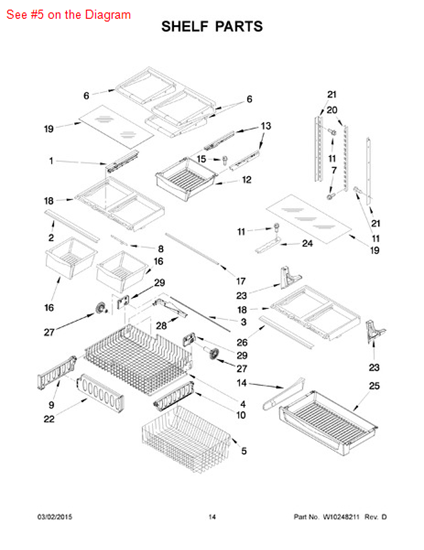Picture of Whirlpool BASKET-FZR - Part# W10150038
