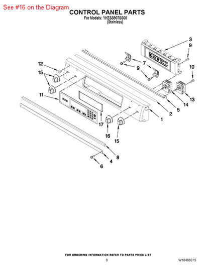 Picture of Whirlpool KNOB - Part# W10156261