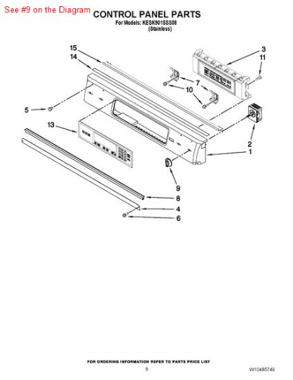 Picture of Whirlpool KNOB - Part# W10156264
