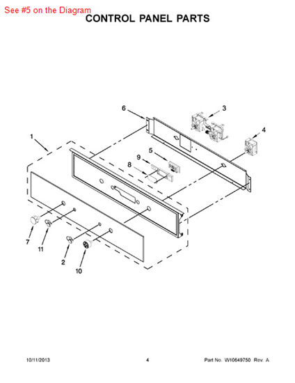 Picture of Whirlpool DISPLAY - Part# W10158964