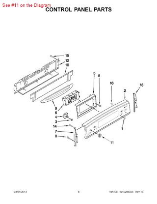 Picture of Whirlpool KNOB - Part# W10160370