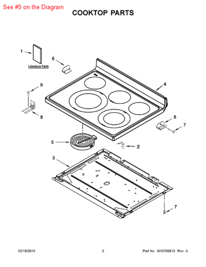 Picture of Whirlpool ELMNT-SURF - Part# W10162041
