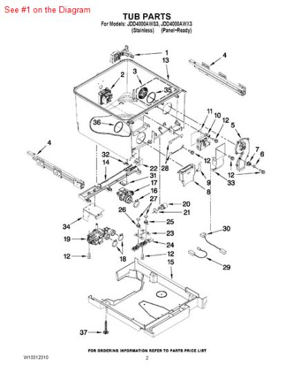 Picture of Whirlpool LATCH KIT - Part# W10162499