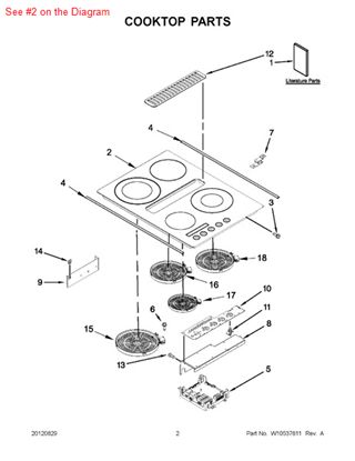 Picture of Whirlpool COOKTOP - Part# W10163204