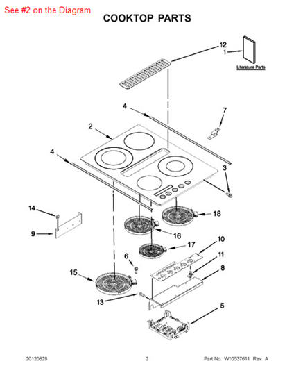 Picture of Whirlpool COOKTOP - Part# W10163204