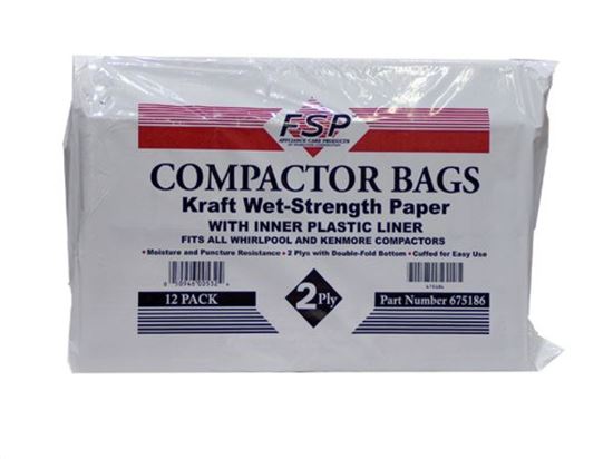 Picture of Whirlpool KitchenAid Maytag Sears Kenmore 15" Trash Compactor Bags - Part# W10165295RP