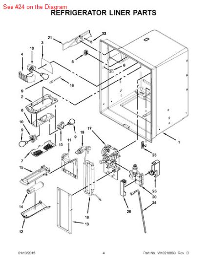 Picture of Whirlpool TUBE-WATER - Part# W10165864