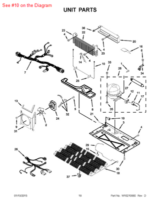 Picture of Whirlpool HEATER - Part# W10166768