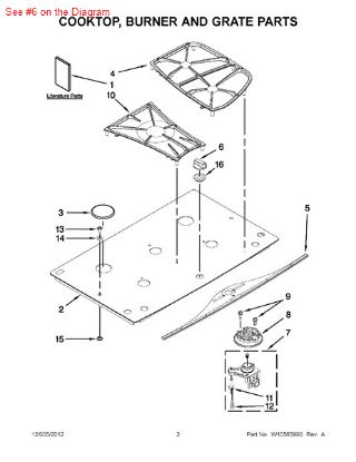 Picture of Whirlpool KNOB - Part# W10168628