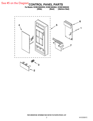 Picture of Whirlpool CONTROL PANEL - Part# W10169316
