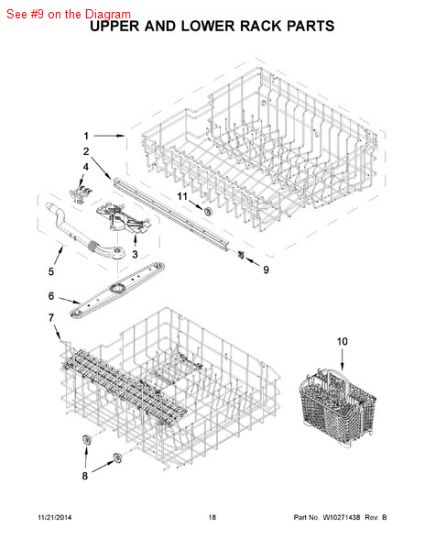 Picture of Whirlpool RAIL STOP - Part# W10169391