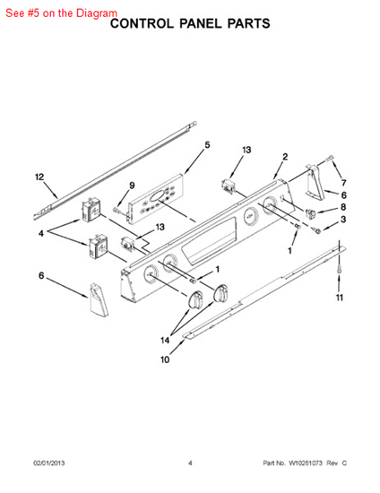 Picture of Whirlpool CNTRL-ELEC - Part# W10169864