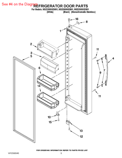 Picture of Whirlpool HANDLE - Part# W10170750