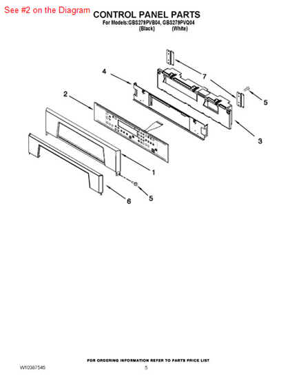 Picture of Whirlpool SWTCH-MEMB - Part# W10172116