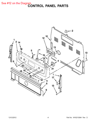 Picture of Whirlpool CNTRL-ELEC - Part# W10173522