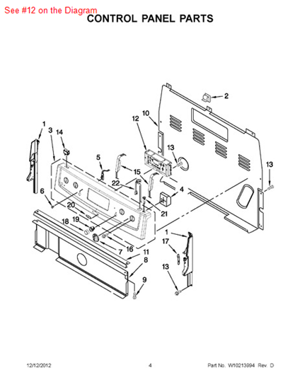Picture of Whirlpool CNTRL-ELEC - Part# W10173522