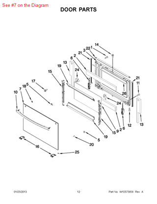 Picture of Whirlpool GLASS-DOOR - Part# W10177801