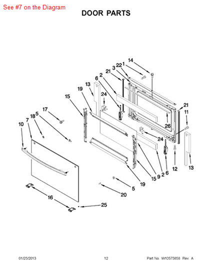 Picture of Whirlpool GLASS-DOOR - Part# W10177801