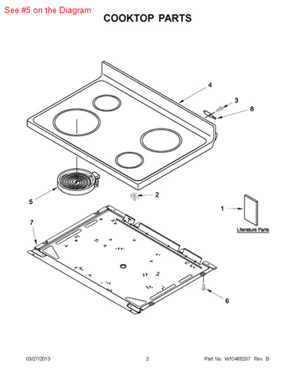 Picture of Whirlpool ELMNT-SURF - Part# W10178016
