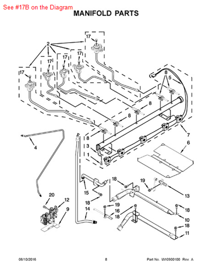 Picture of Whirlpool ORIFICE - Part# W10178934