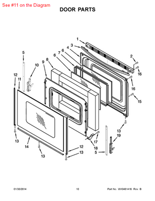 Picture of Whirlpool GLASS-DOOR - Part# W10181749