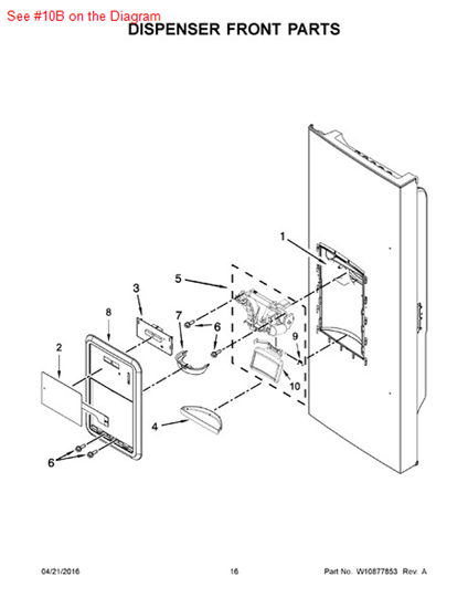 Picture of Whirlpool PAD - Part# W10185233
