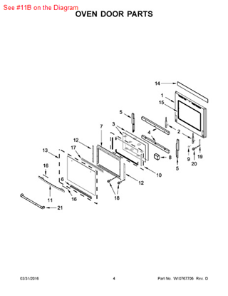 Picture of Whirlpool HNDLE-DOOR - Part# W10186756