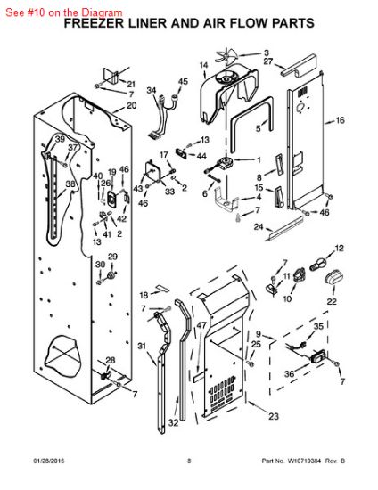 Picture of Whirlpool SOCKET - Part# W10191429
