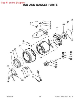 Picture of Whirlpool HOSE - Part# W10192997