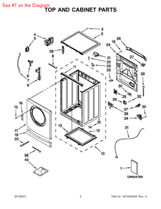 Picture of Whirlpool HOSE - Part# W10193048