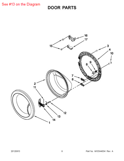 Picture of Whirlpool SPRING - Part# W10193049