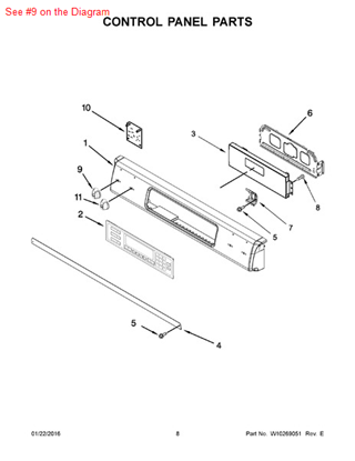 Picture of Whirlpool KNOB - Part# W10193275