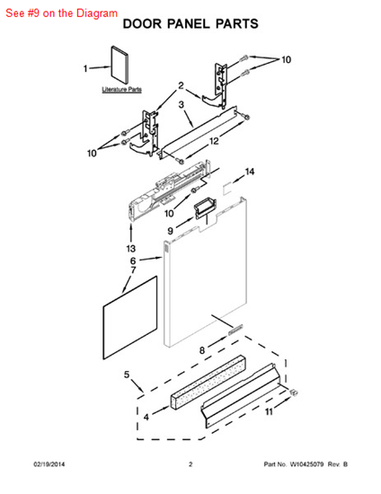 Picture of Whirlpool POCKET-HDL - Part# W10195655