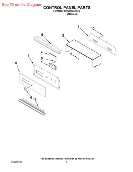Picture of Whirlpool PANL-CNTRL - Part# W10196386