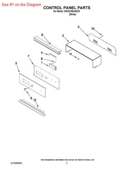 Picture of Whirlpool CNTRL-ELEC - Part# W10201914
