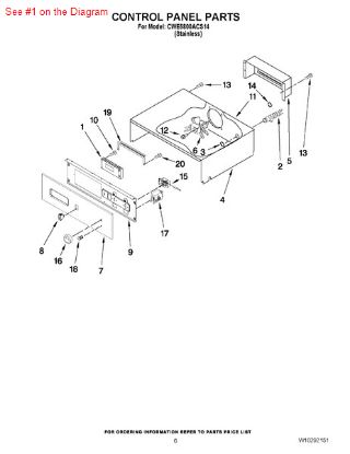 Picture of Whirlpool CLOCK - Part# W10201915