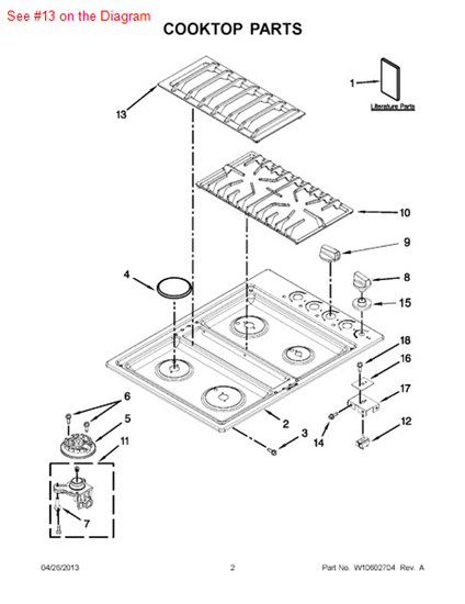 Picture of Whirlpool GRILLE - Part# W10204544