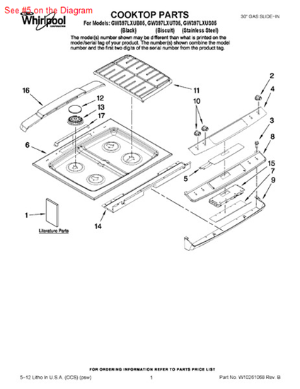 Picture of Whirlpool SWTCH-MEMB - Part# W10207932