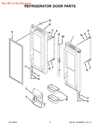Picture of Whirlpool HANDLE - Part# W10210624
