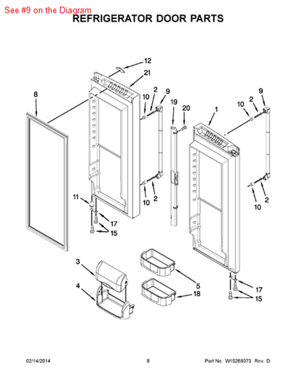 Picture of Whirlpool HANDLE - Part# W10210624