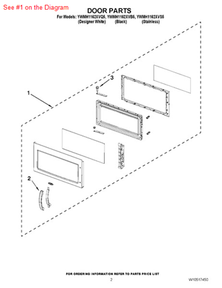 Picture of Whirlpool DOOR/MW - Part# W10211464