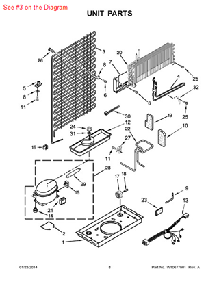 Picture of Whirlpool CONDENSER - Part# W10219349