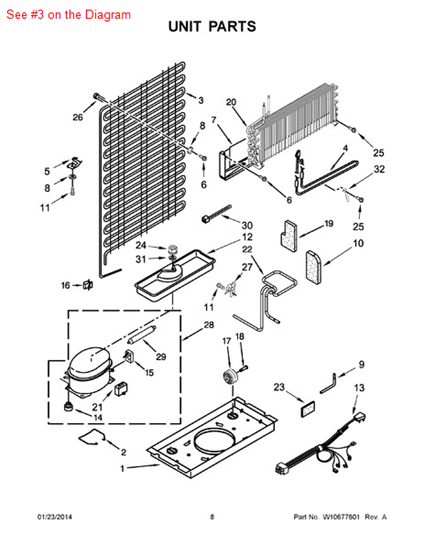 Picture of Whirlpool CONDENSER - Part# W10219349
