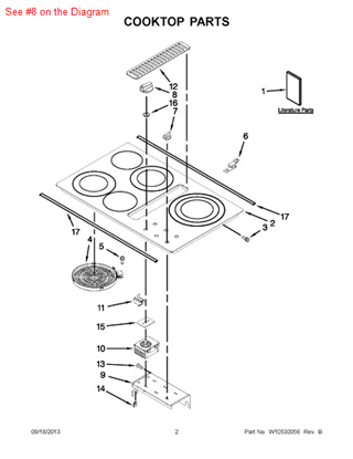 Picture of Whirlpool KNOB - Part# W10236130