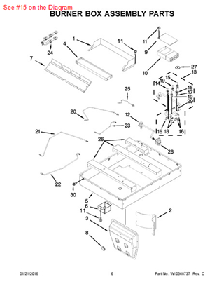 Picture of Whirlpool VALVE-BRNR - Part# W10237983