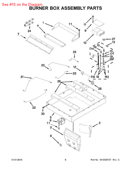 Picture of Whirlpool VALVE-BRNR - Part# W10237983