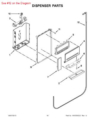 Picture of Whirlpool TUBE-WATER - Part# W10238094