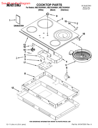 Picture of Whirlpool KNOB - Part# W10244632