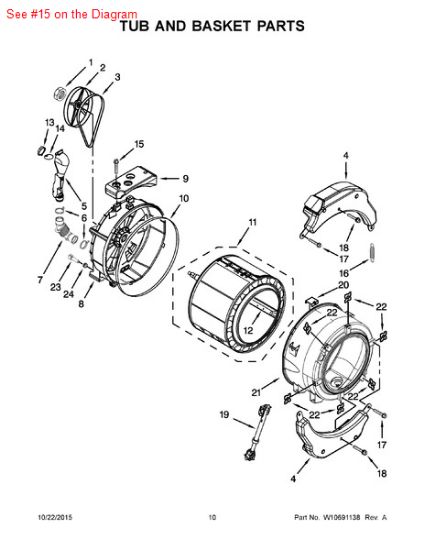Picture of Whirlpool SCREW - Part# W10246531