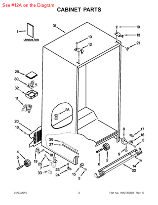 Picture of Whirlpool HINGE-DOOR - Part# W10249920